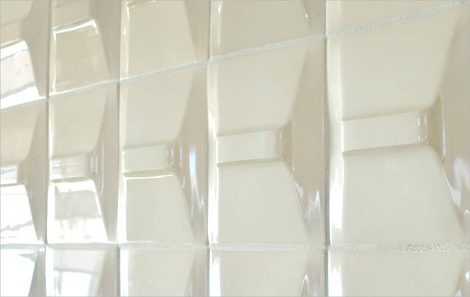 ModCraft dimensional wall tile Peak in white glaze