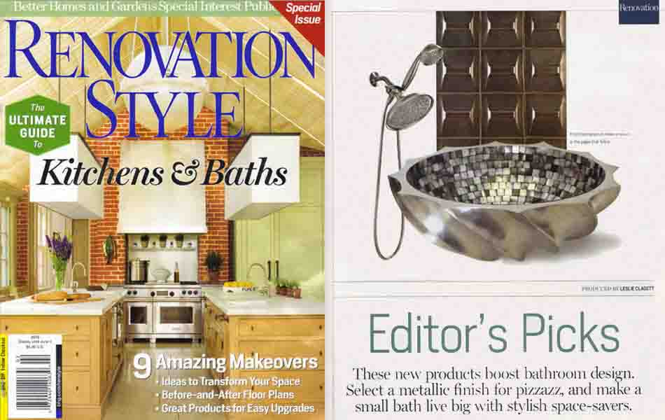 ModCraft Peak tile featured in Better Homes and Garden Renovation Style “Select a metallic finish for pizzazz”