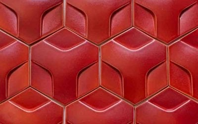 ModCraft dimensional tile style "hexon" in pomegranate