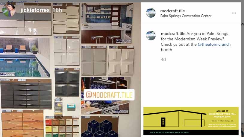 ModCraft dimensional Wall tile at Palm Springs Modernism Week Fall Preview