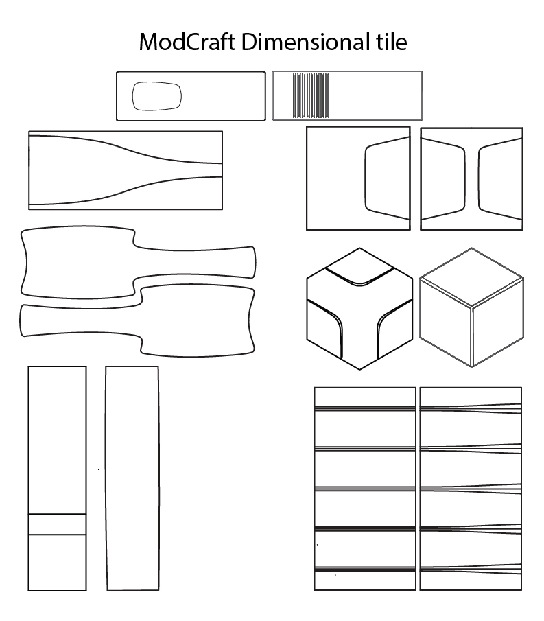 ModCraft dimensional tile line drawings